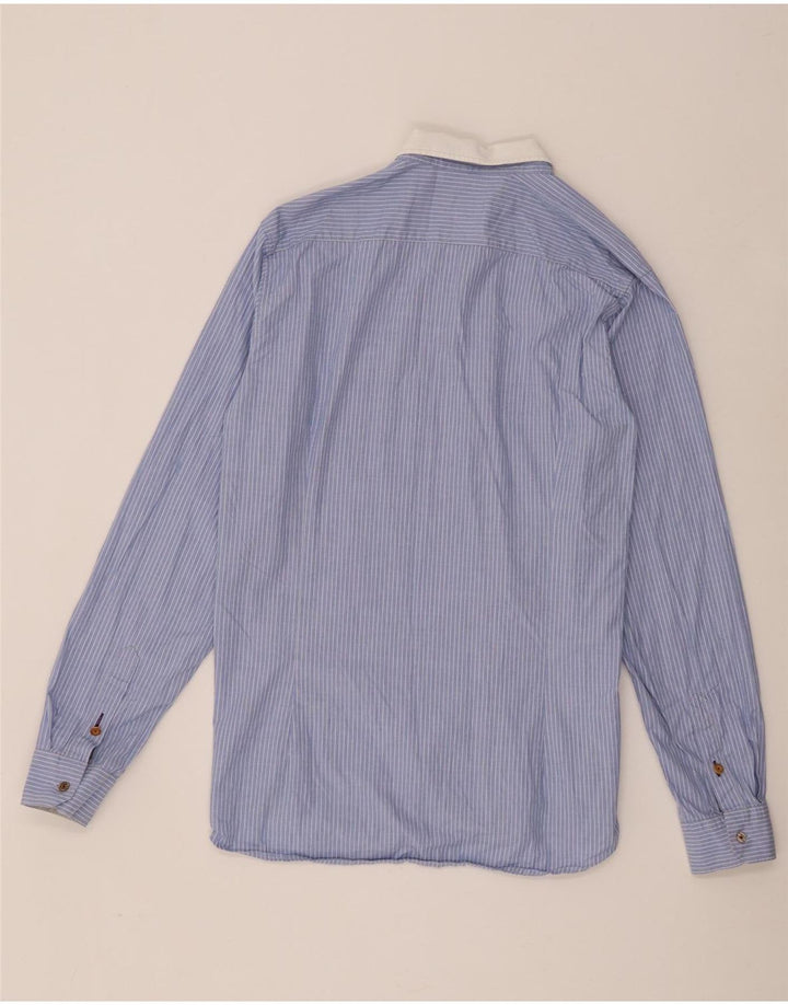 Camicia da uomo Ted Baker taglia 5 XL cotone gessato blu
