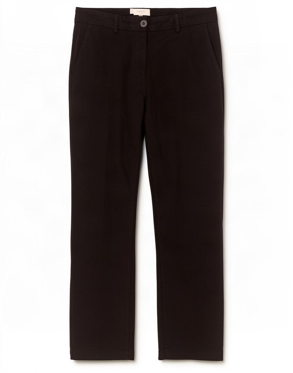 Pantaloni chino dritti da donna Hobbs UK 12 medi W32 L29 cotone nero