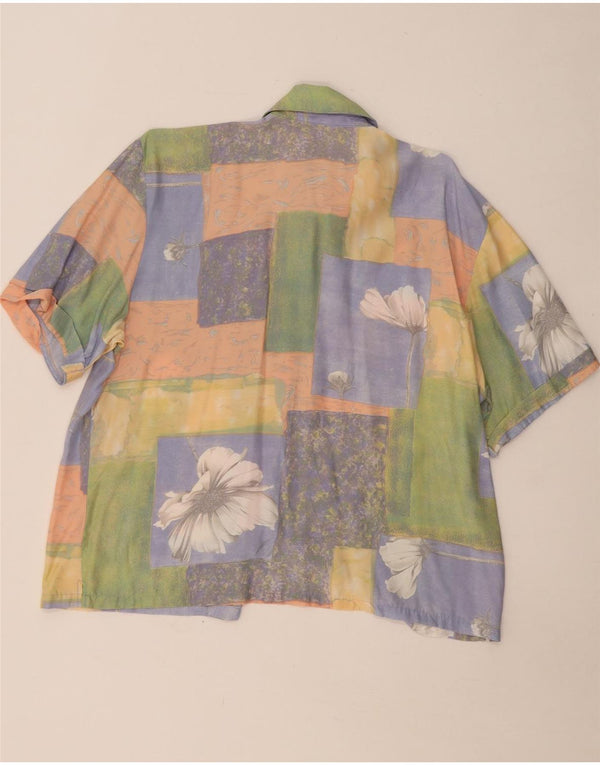Camicia oversize da donna VINTAGE EU 42 Grande patchwork multicolore