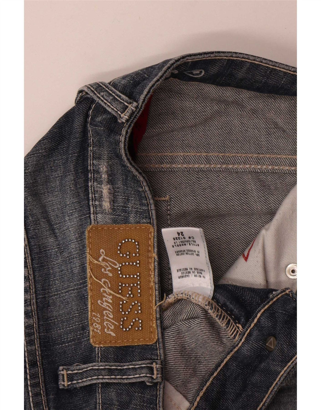 Jeans slim invecchiati Guess da donna W24 L34 cotone blu