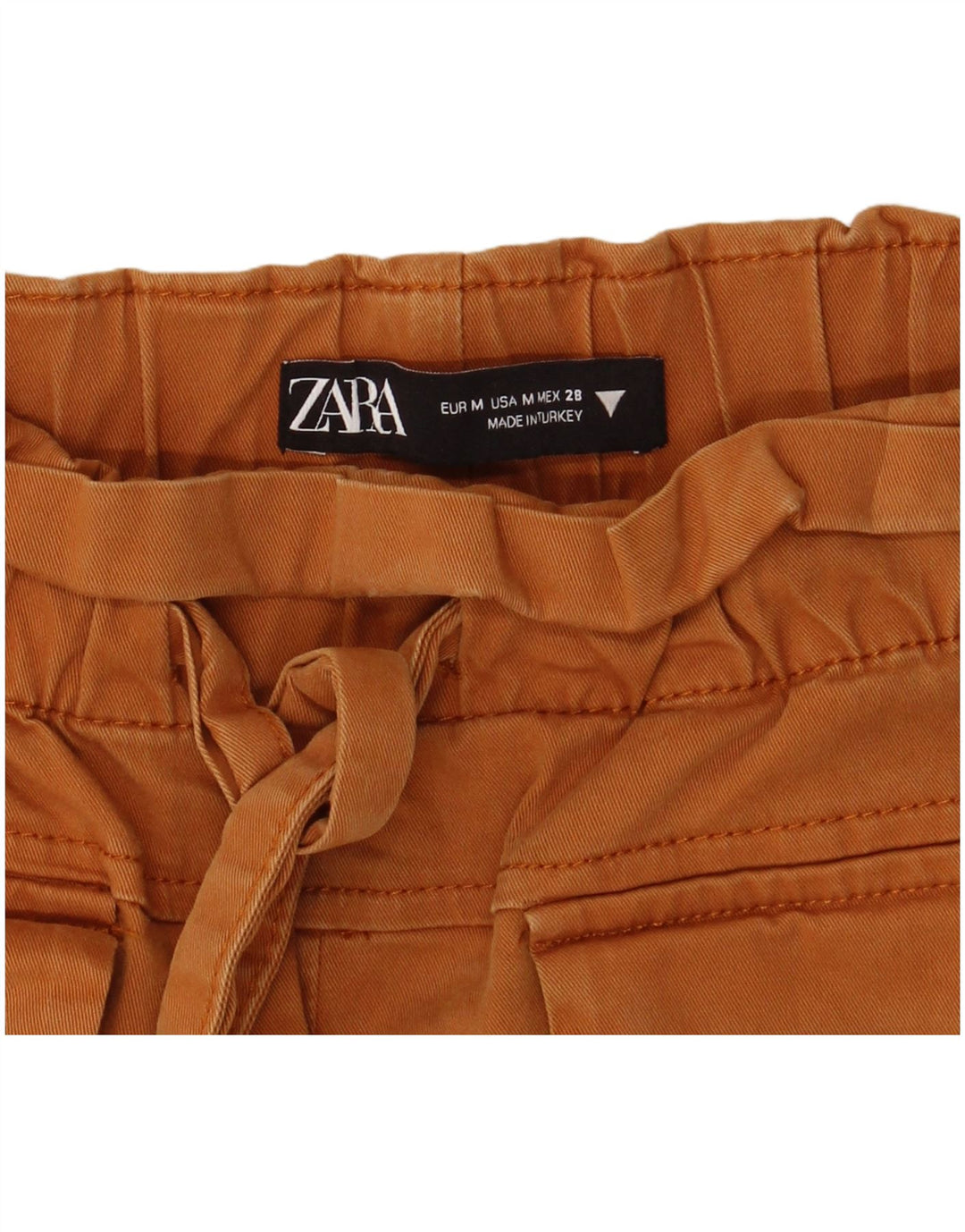 Pantaloni caldi a vita alta da donna Zara medi W28 marroni