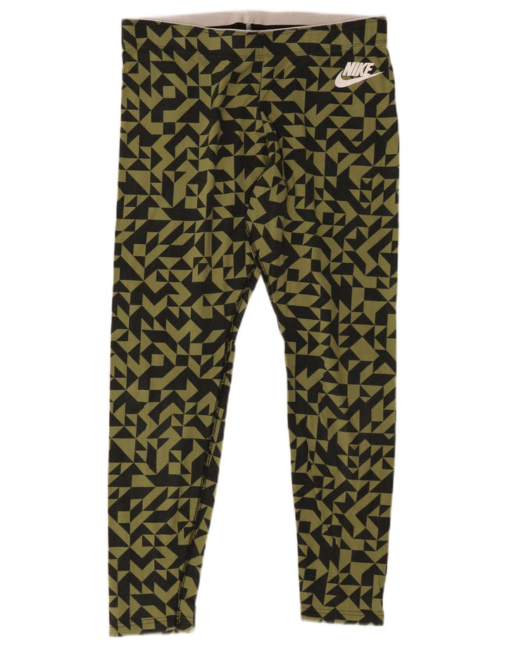 Leggings da donna NIKE UK 14 grande cotone geometrico kaki