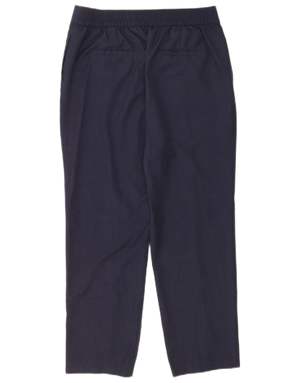 Pantaloni chino da donna Marks & Spencer UK 14 Large W32 L27 blu navy a quadri