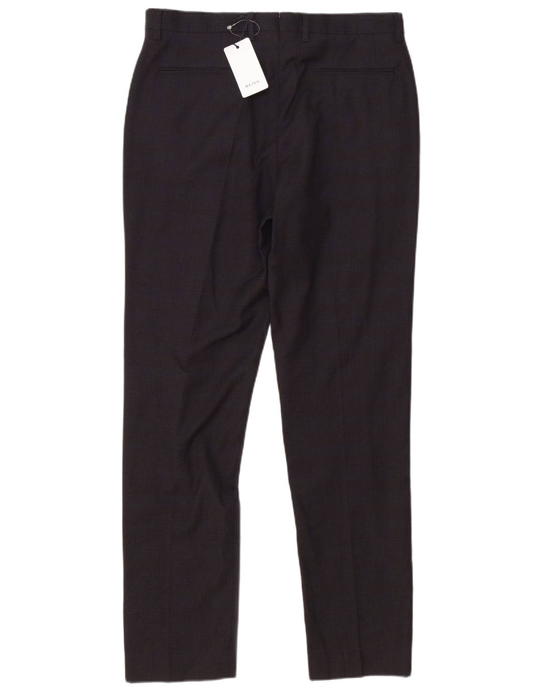 Pantaloni da abito slim da uomo Reiss W34 L32 in lana a quadri neri