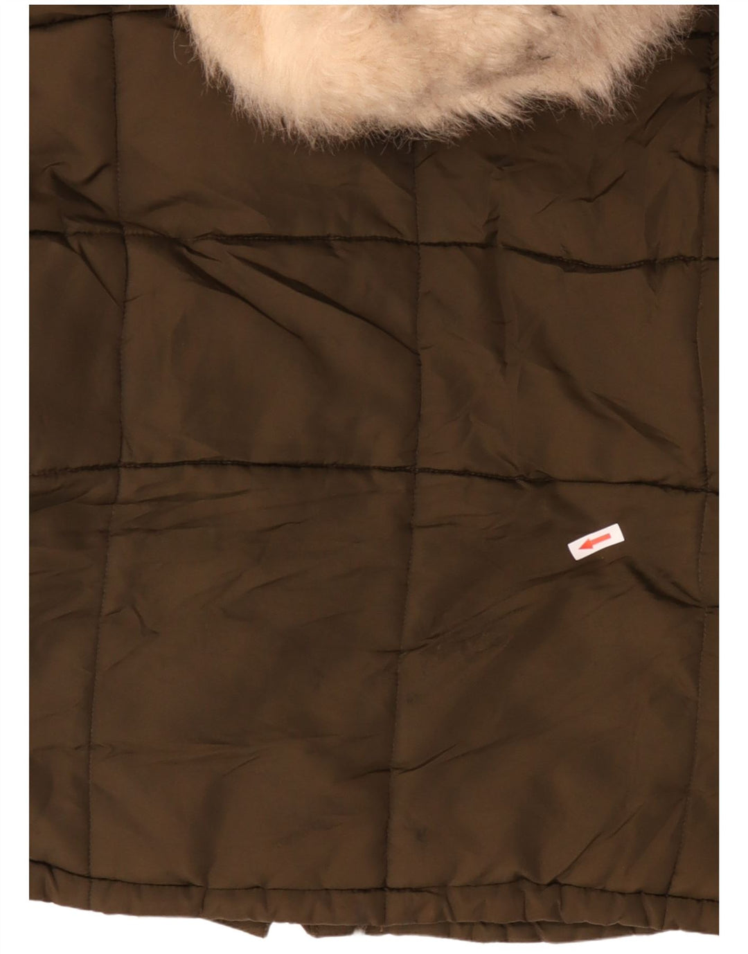 TOPSHOP Giacca imbottita oversize in sherpa corta da donna UK 12 medio cachi