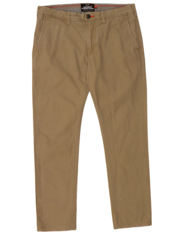 Pantaloni chino slim da uomo Superdry W31 L28 cotone beige