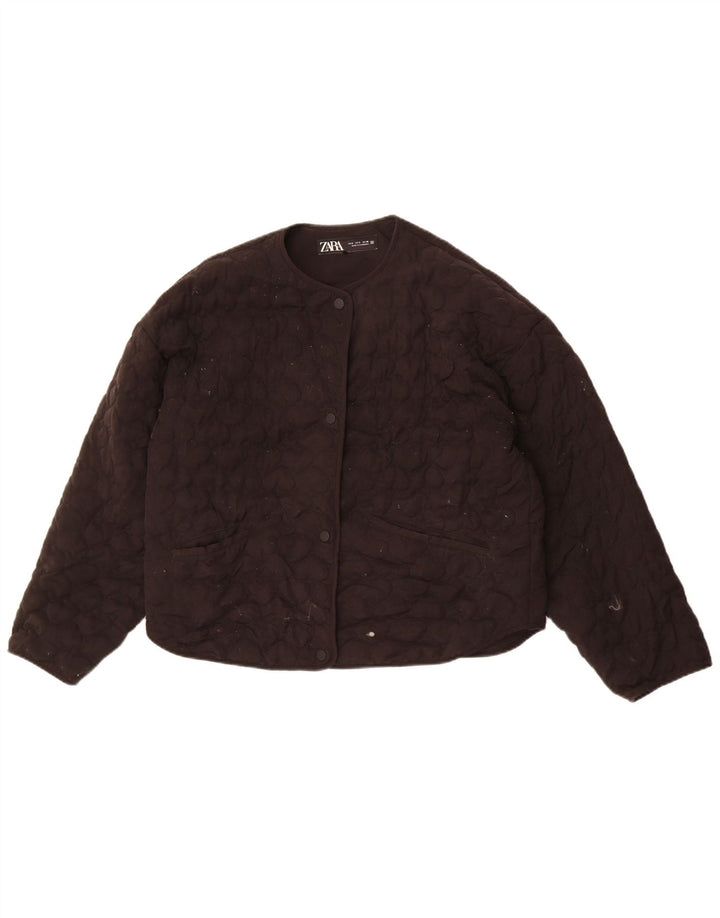 Giacca trapuntata oversize da donna Zara UK 10 piccola Lyocell nera