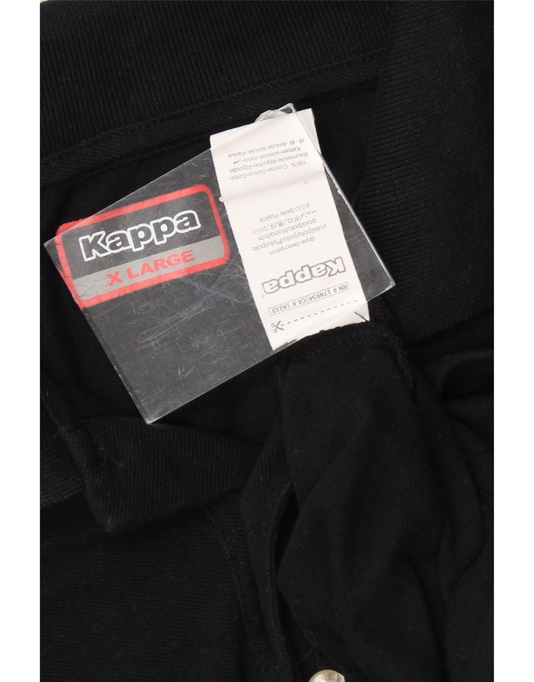 KAPPA Mens Polo Shirt XL Black Cotton Vintage Kappa and Second-Hand Kappa from Messina Hembry 