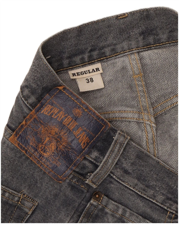REPLAY Jeans dritti regolari da donna a vita alta EU 38 medio W30 L32 blu