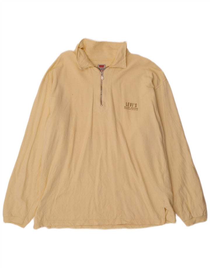 Felpa Levi's da uomo con collo alto, maglione grande, cotone beige