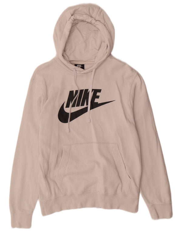 Nike Mens Graphic Hoodie Jumper Small White Cotton