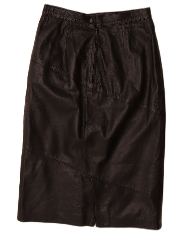 Gonna in pelle vintage da donna W26 piccola nera