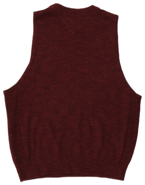 Canottiera da uomo Tommy Hilfiger Canotta piccola in cotone screziato bordeaux
