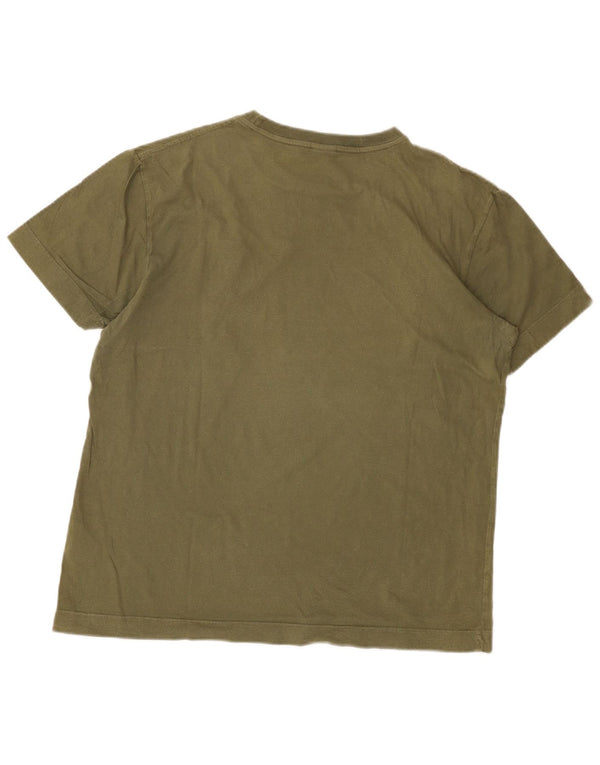 T-shirt grafica da uomo Diesel Top XL in cotone kaki