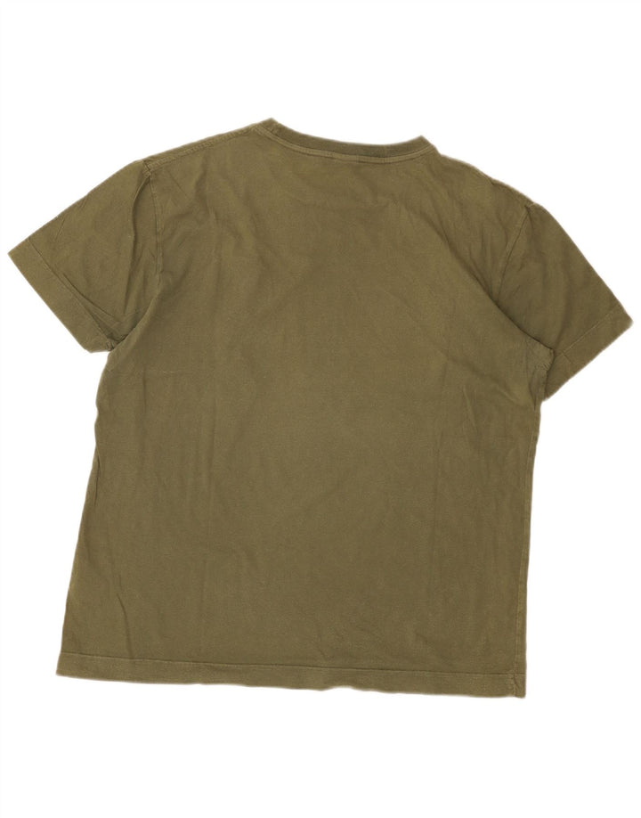 T-shirt grafica da uomo Diesel Top XL in cotone kaki