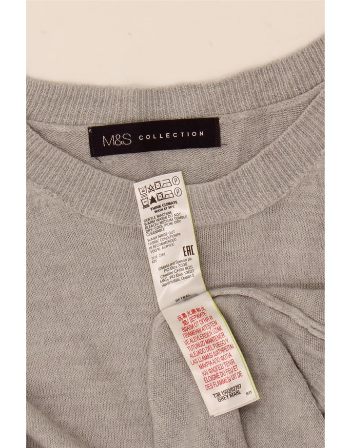Maglione maglione con scollo a barca da donna Marks & Spencer UK 12 Acrilico grigio medio