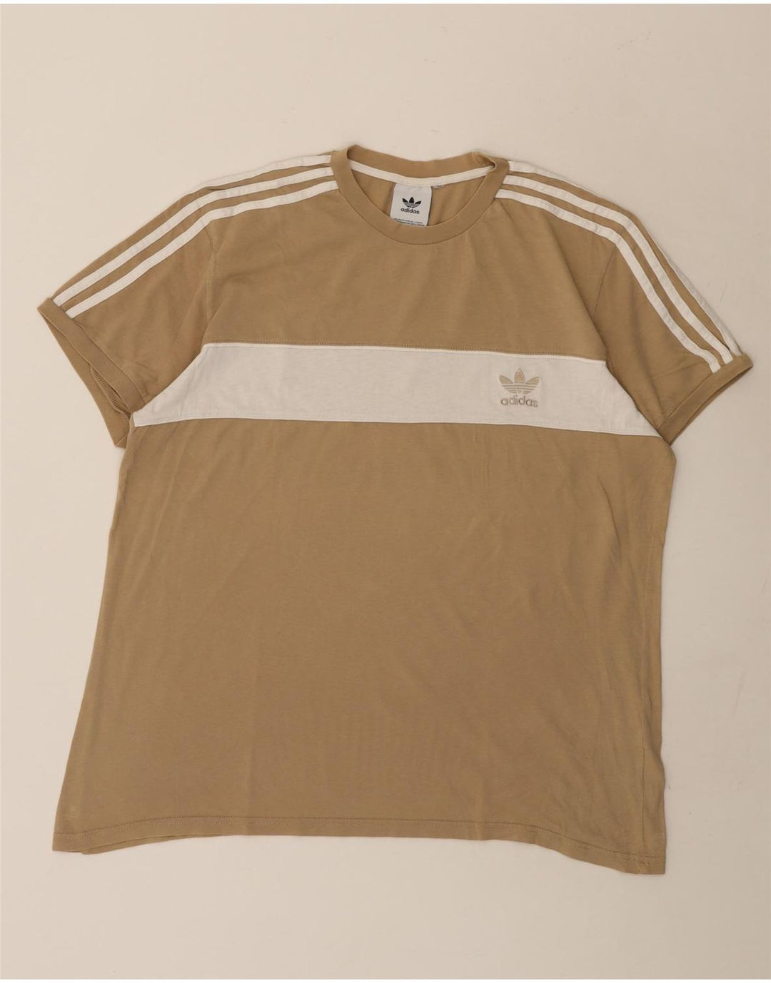 T-shirt grafica da uomo Adidas Top Large Beige Colourblock