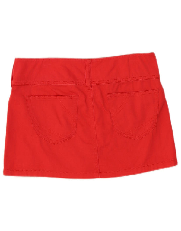 Minigonna Donna Benetton a Vita Bassa IT 40 Small W30 Cotone Rosso