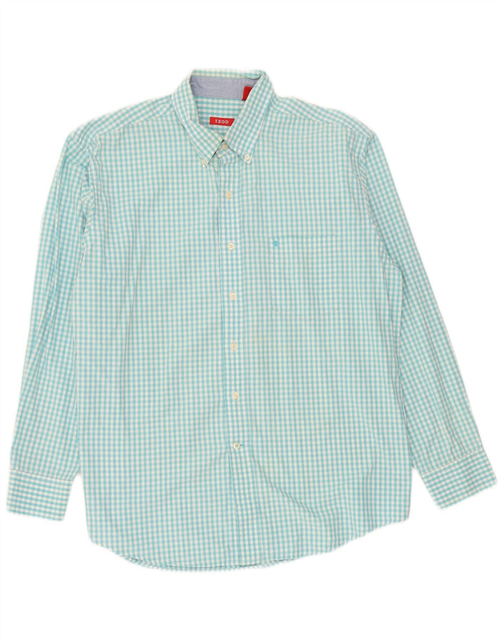 Camicia da uomo Izod grande a quadretti blu