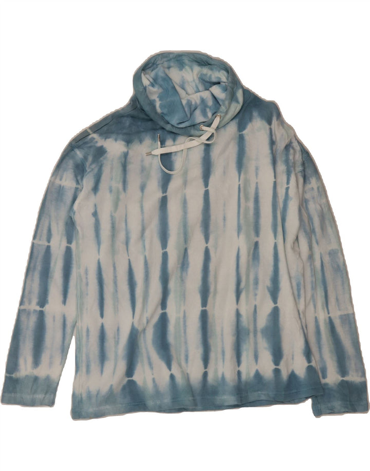 CHAPS Womens Oversized Sweatshirt Jumper UK 14 Medium Blue Tie Dye Cotton Vintage Chaps and Second-Hand Chaps from Messina Hembry 
