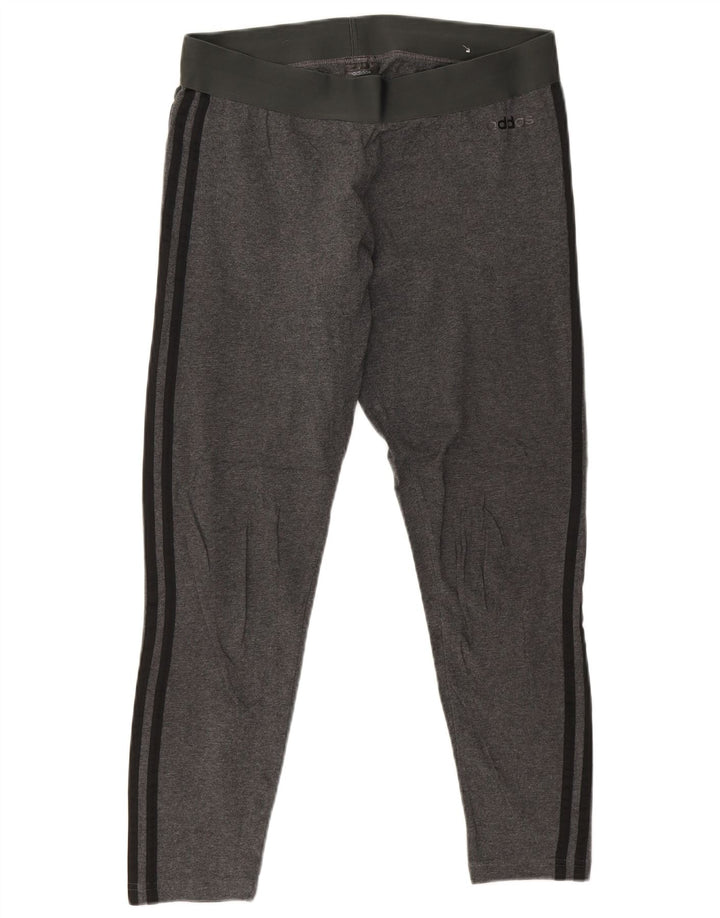 Leggings Adidas Donna UK 16/18 Grande Cotone Grigio