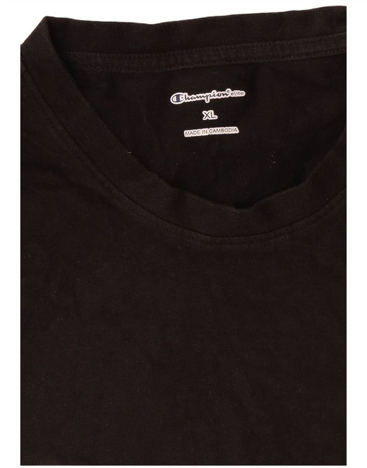 T-shirt grafica da uomo Champion Top XL in cotone nero
