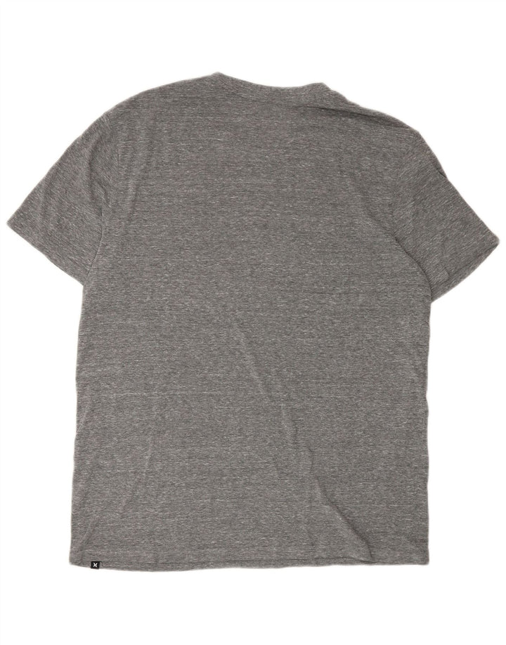 T-shirt grafica da uomo Hurley Top grande in poliestere chiazzato grigio