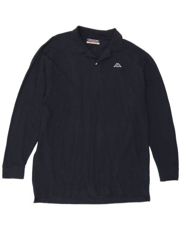 Kappa Mens Long Sleeve Polo Shirt 2XL Navy Blue Cotton