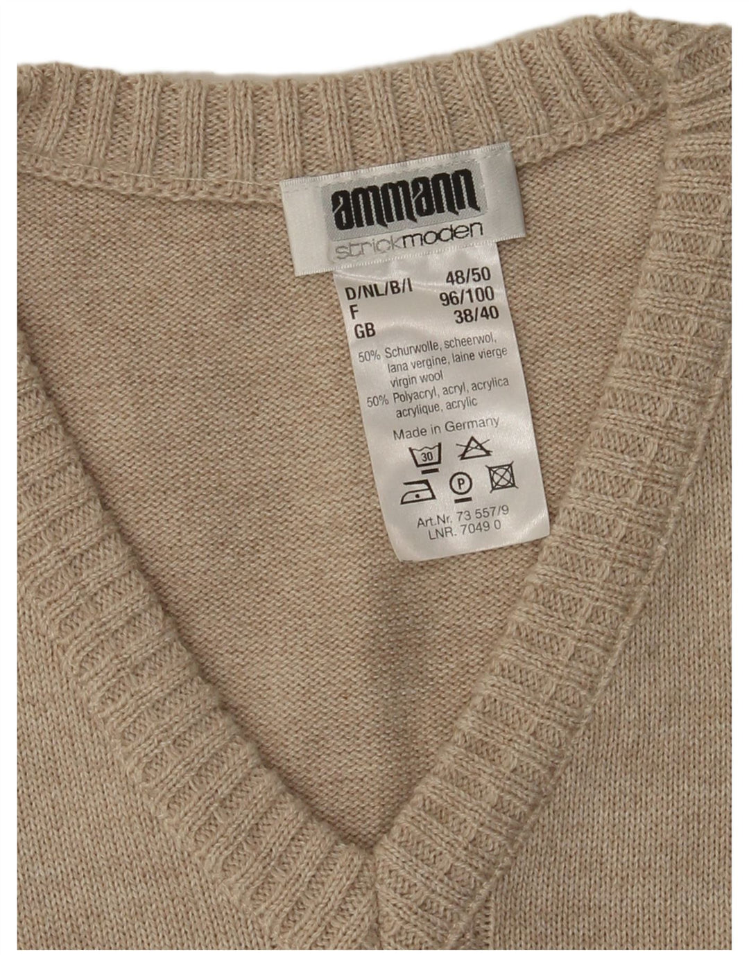 Canotta da uomo Strickmoden UK 38/40 Poliacrilico geometrico beige medio