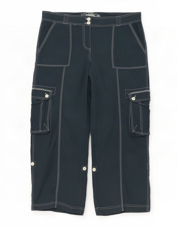 Pantaloni cargo da donna Marks & Spencer UK 16 Large W36 L28 Blu navy