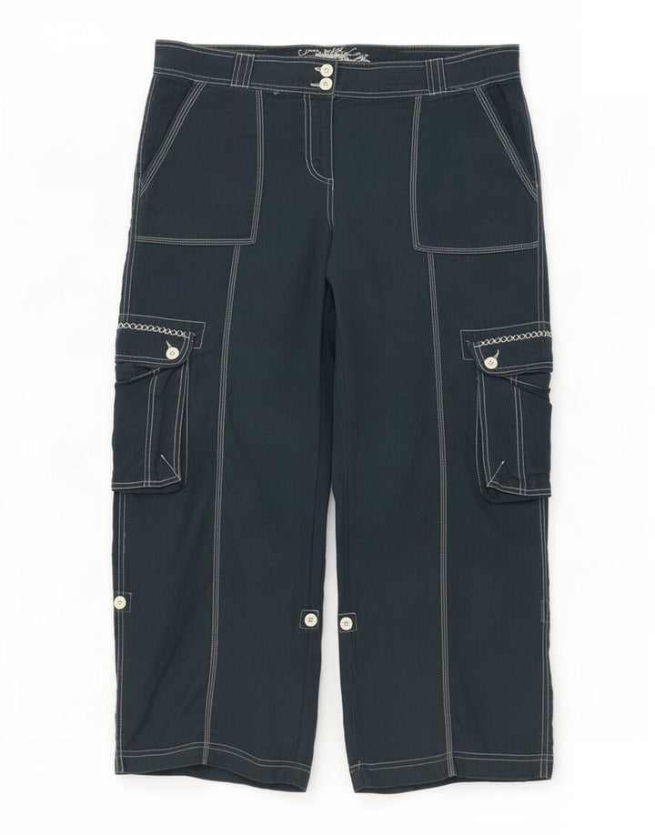 Pantaloni cargo da donna Marks & Spencer UK 16 Large W36 L28 Blu navy