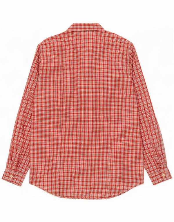 Vintage Womens Shirt UK 14 Large Red Plaid Cotton