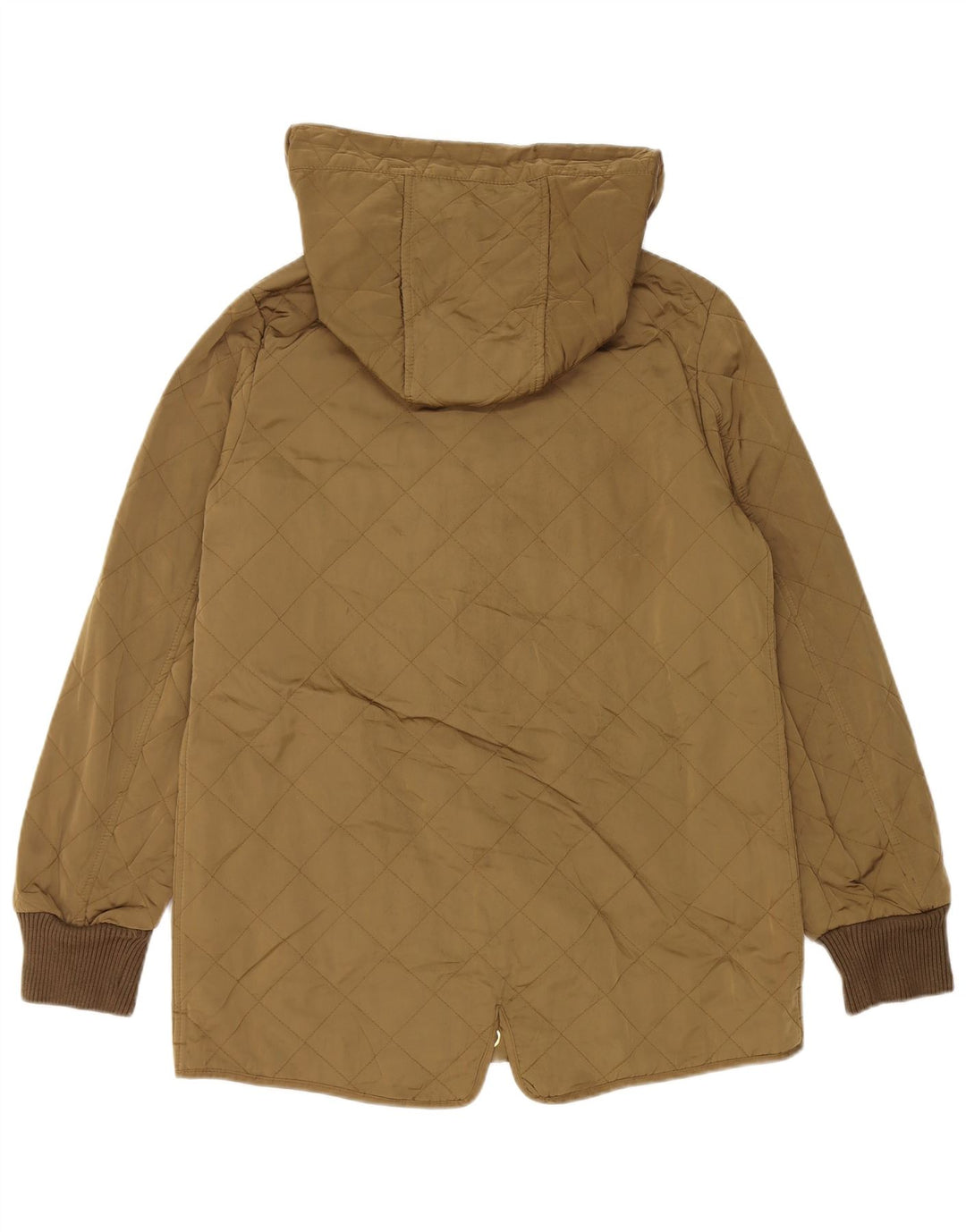 Giacca trapuntata con cappuccio da donna ZARA UK 14 medio poliestere kaki