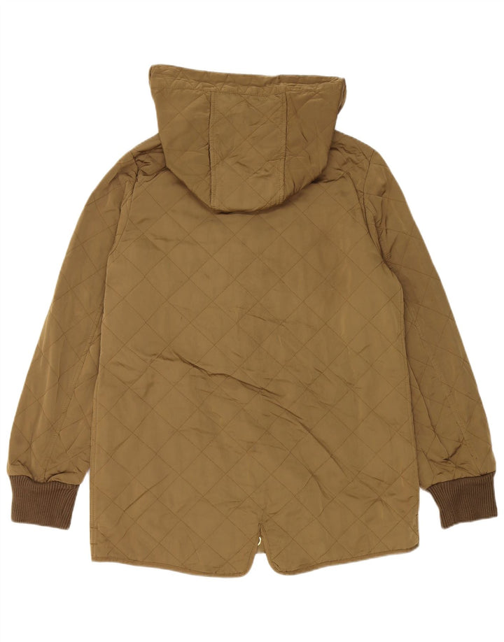 Giacca trapuntata con cappuccio da donna ZARA UK 14 medio poliestere kaki