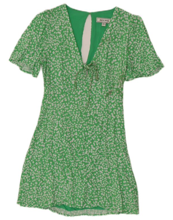 Abito da tè da donna Jack Wills UK 10 Piccola viscosa floreale verde