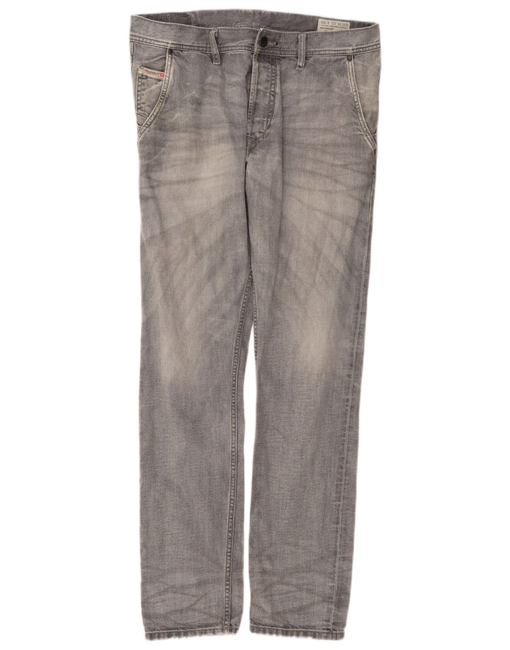 Diesel Uomo Kakee Carrot Slim Jeans W32 L30 Cotone Grigio