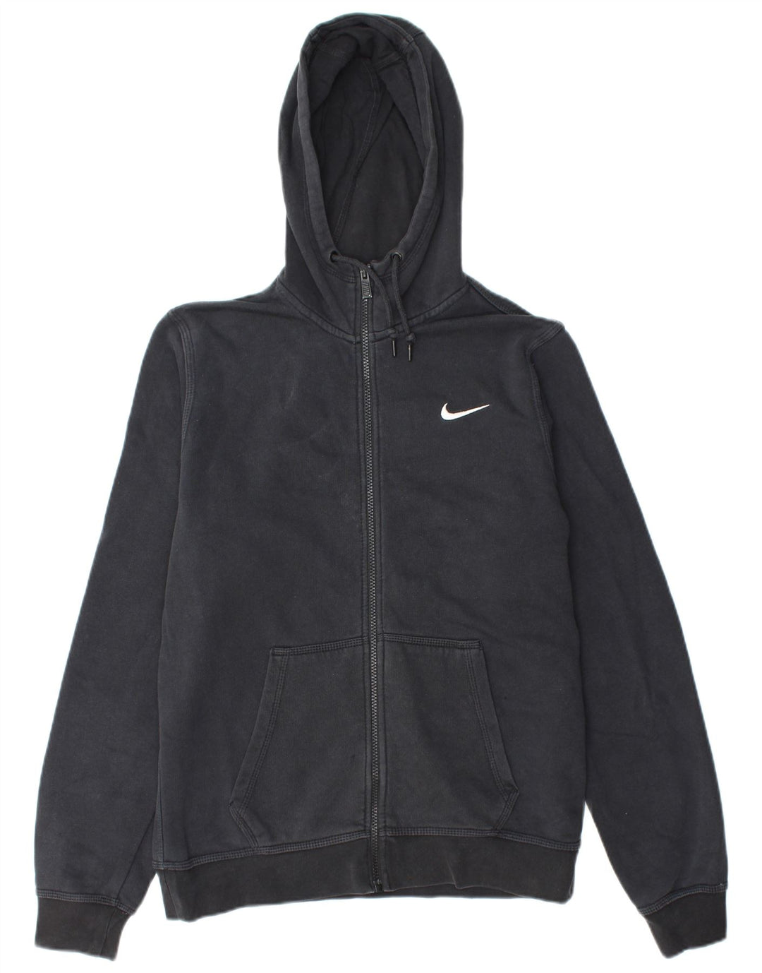Maglione con cappuccio e zip da uomo NIKE in cotone nero medio