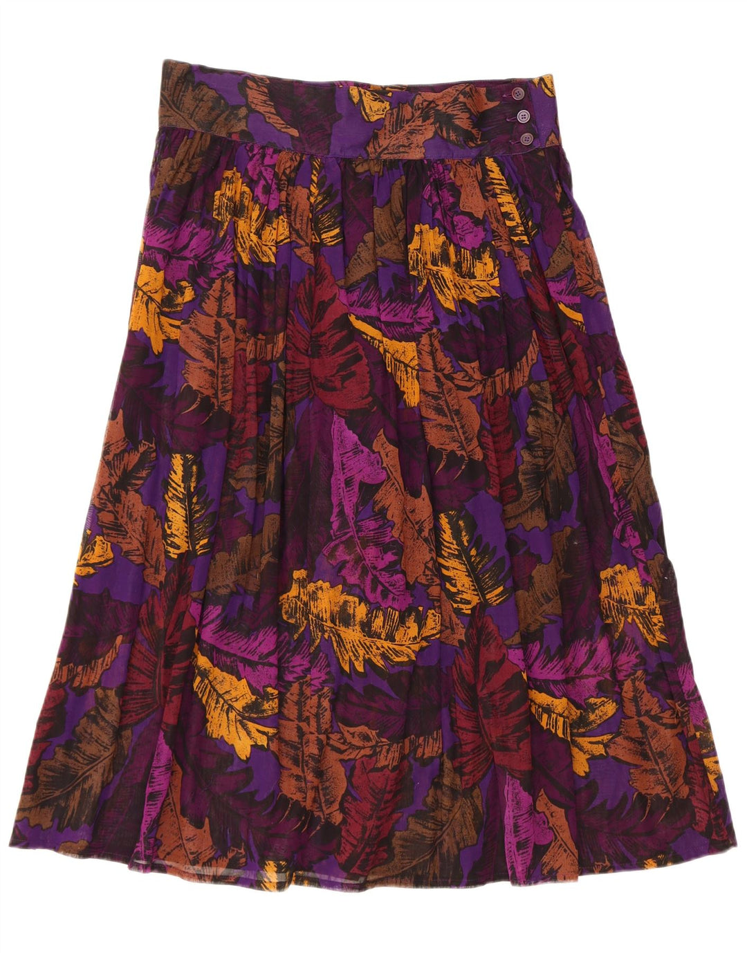 Gonna a pieghe vintage da donna US 6 media W32 floreale multicolore