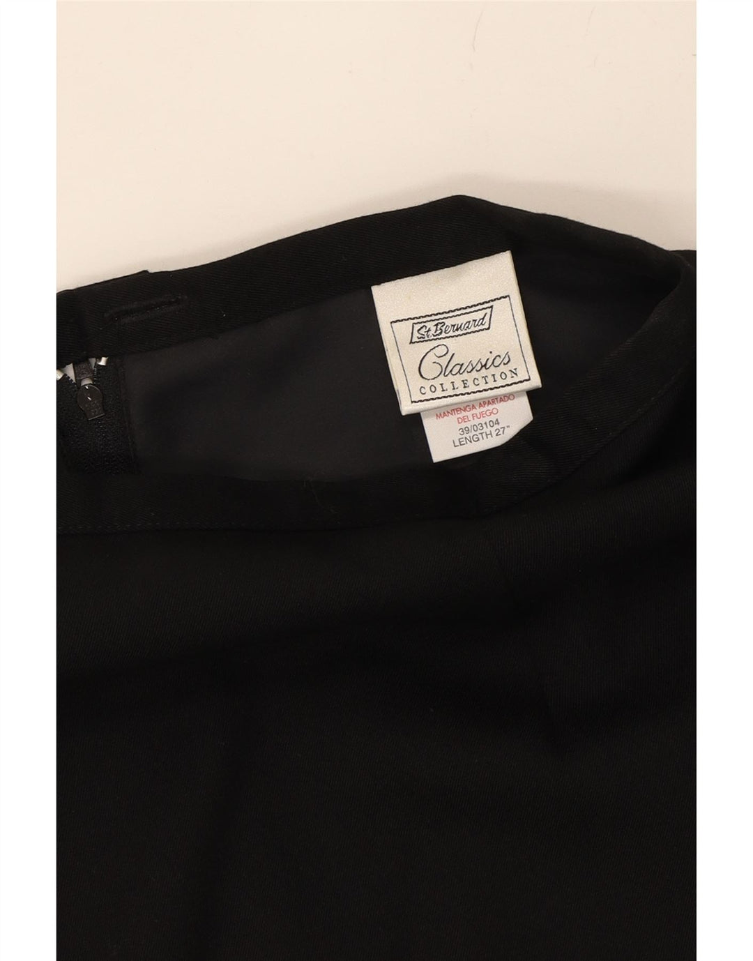 ST. BERNARD Womens Pencil Skirt UK 14 Medium W30  Black Polyester Vintage St. Bernard and Second-Hand St. Bernard from Messina Hembry 
