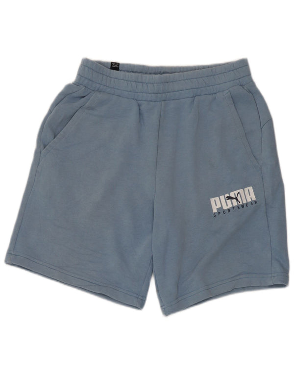 Pantaloncini sportivi grafici da donna Puma UK 8 piccoli cotone blu