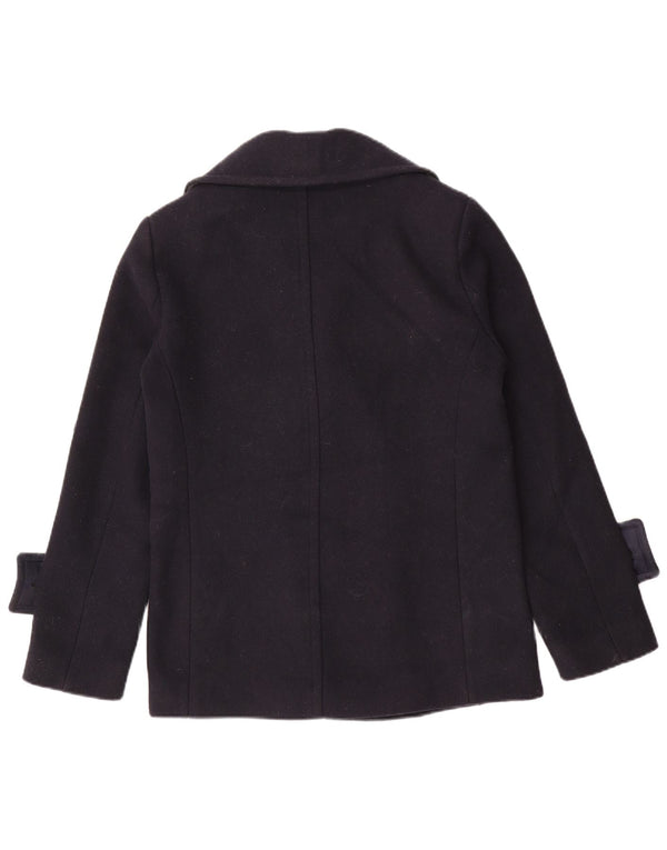 Cappotto da marinaio oversize da donna Marks & Spencer UK 8 piccolo poliestere blu navy