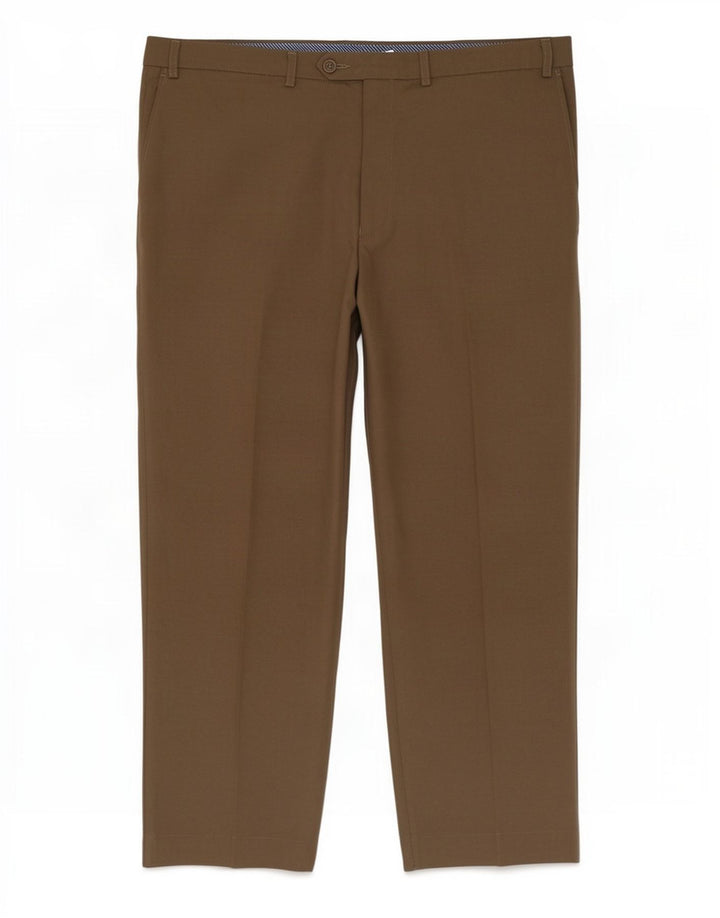 Pantaloni da abito dritti da uomo Marks & Spencer W42 L29 Poliestere beige