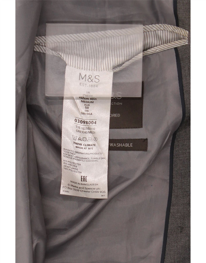 Giacca blazer a 2 bottoni sartoriale da uomo Marks & Spencer UK 40 Grigio medio