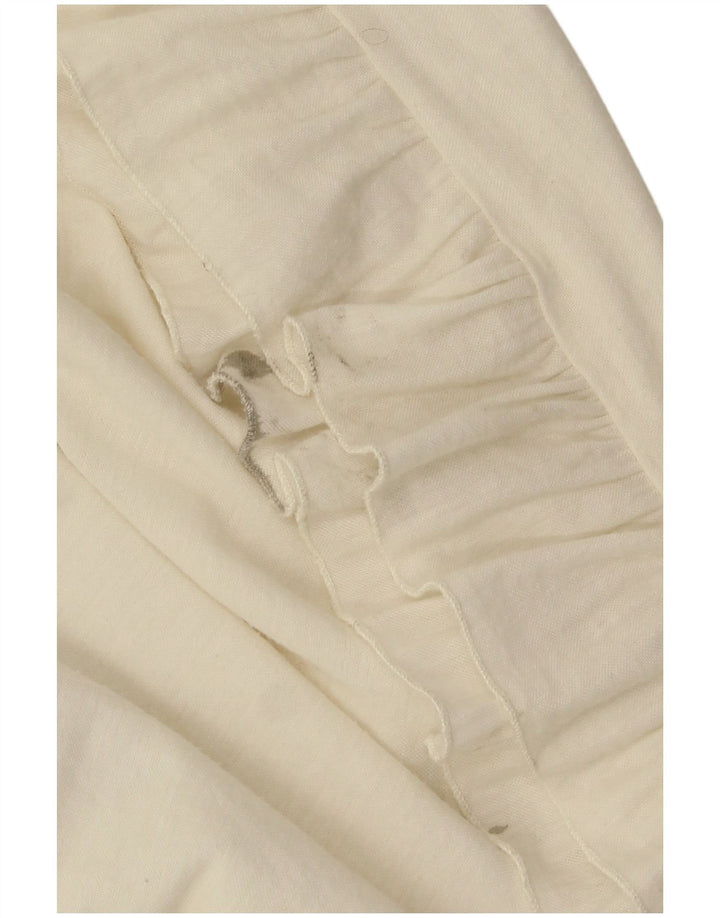 Top corto corto oversize da donna Zara UK 14 medio bianco sporco