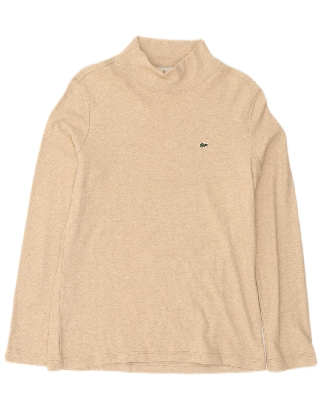 Top Lacoste da donna a maniche lunghe taglia 46 XL in cotone beige