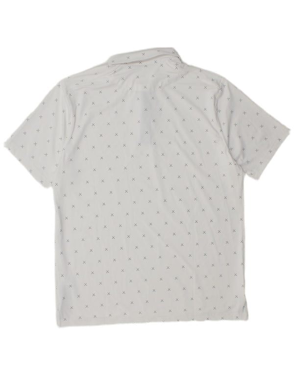 Polo Nike da uomo Dri Fit in poliestere geometrico bianco medio