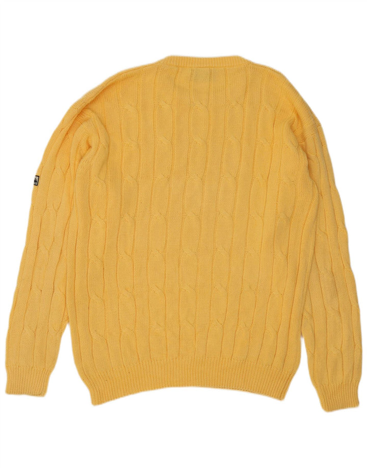 Maglione maglione girocollo da uomo Navigare in cotone giallo medio