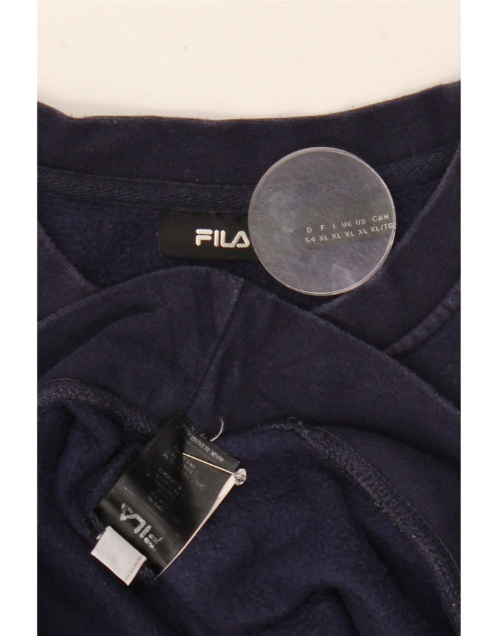 Felpa grafica da uomo Fila Jumper XL in cotone blu navy