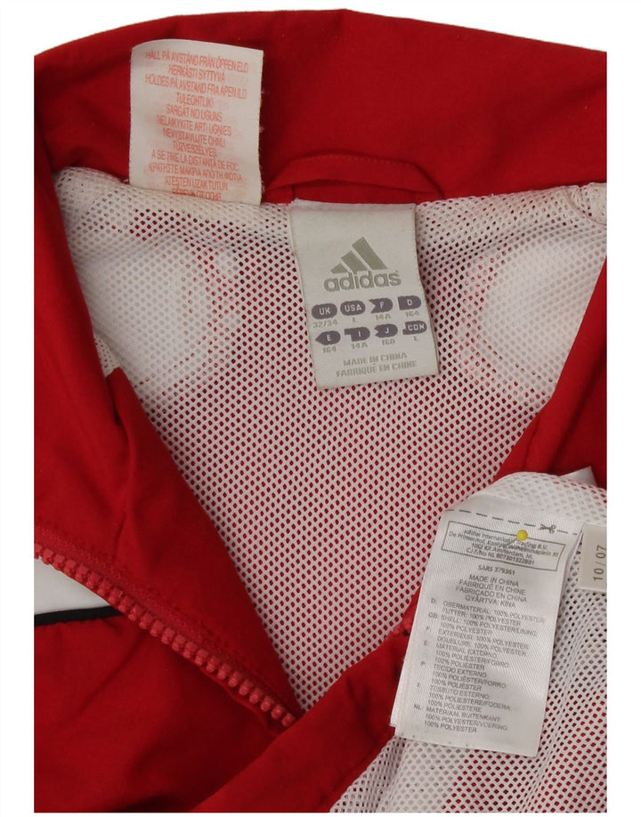 Giacca da tuta da ragazzo Adidas 13-14 anni in poliestere color block rosso