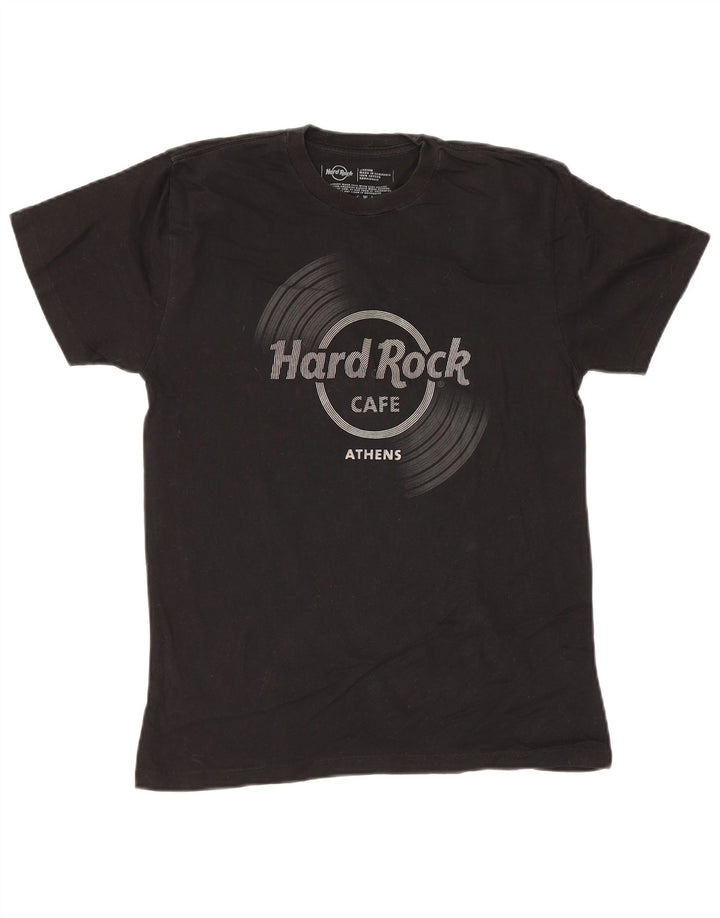 T-shirt grafica da uomo Hard Rock Cafe Athens Top in cotone nero medio